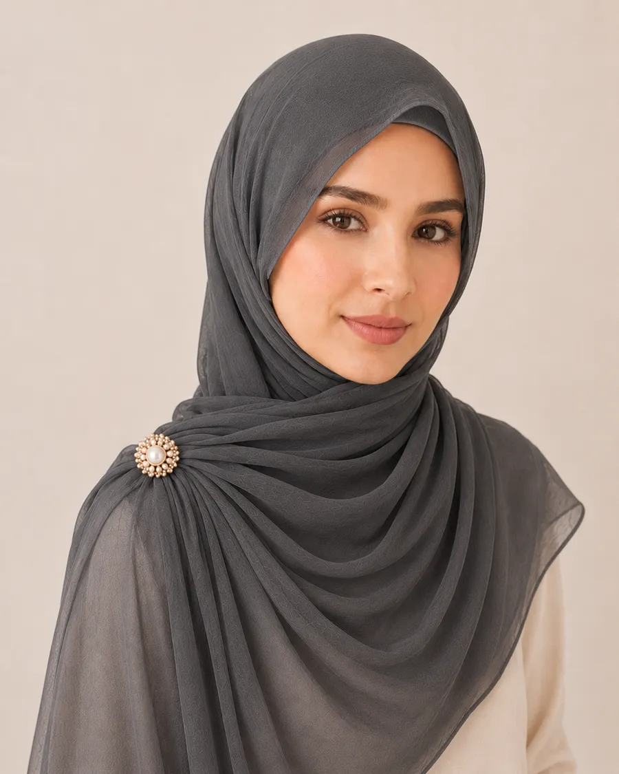 Charcoal Chiffon Hijab