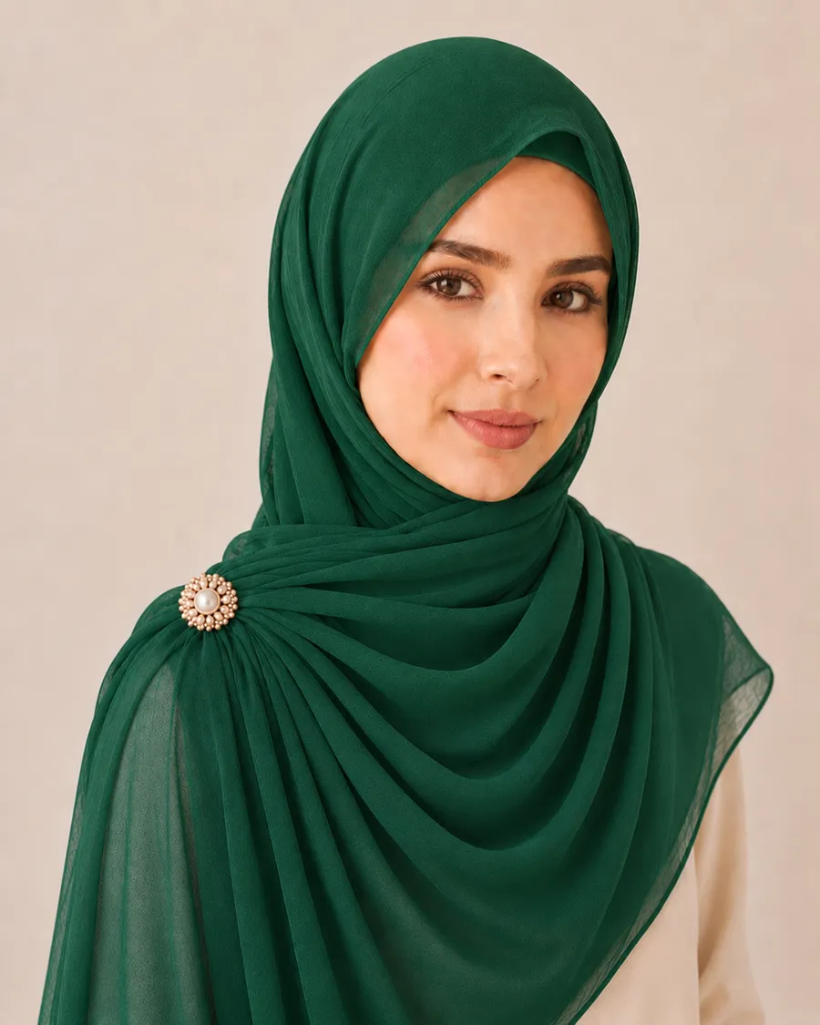 Emerald Chiffon Hijab