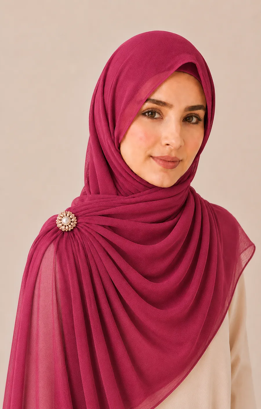 Fuchsia Chiffon Hijab