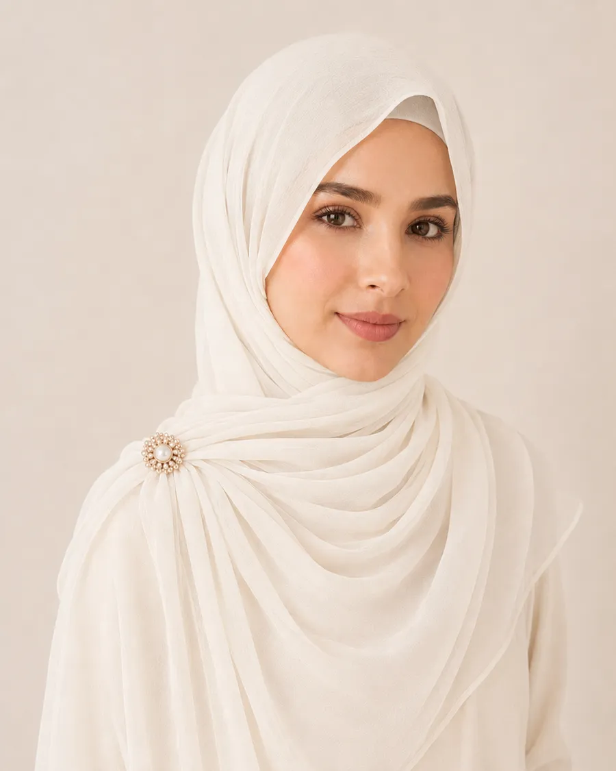 Ivory Chiffon Hijab