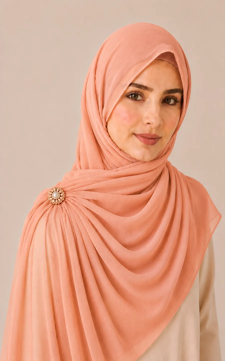 Peach Chiffon Hijab