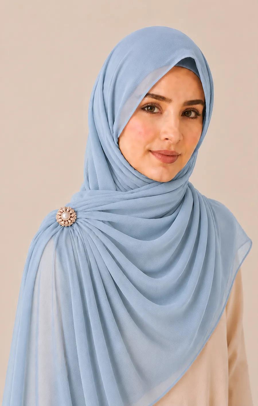 Powder Blue Chiffon Hijab