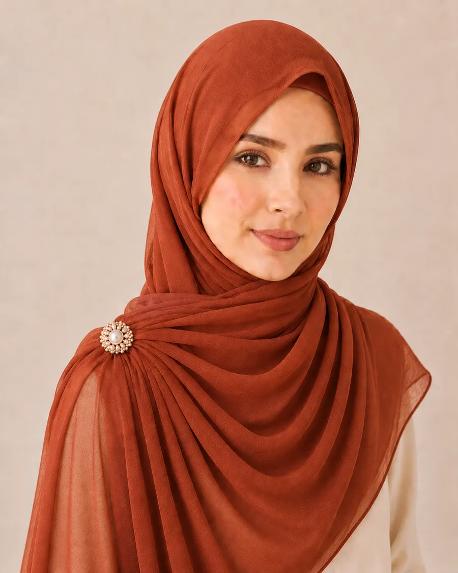 Rust Chiffon Hijab