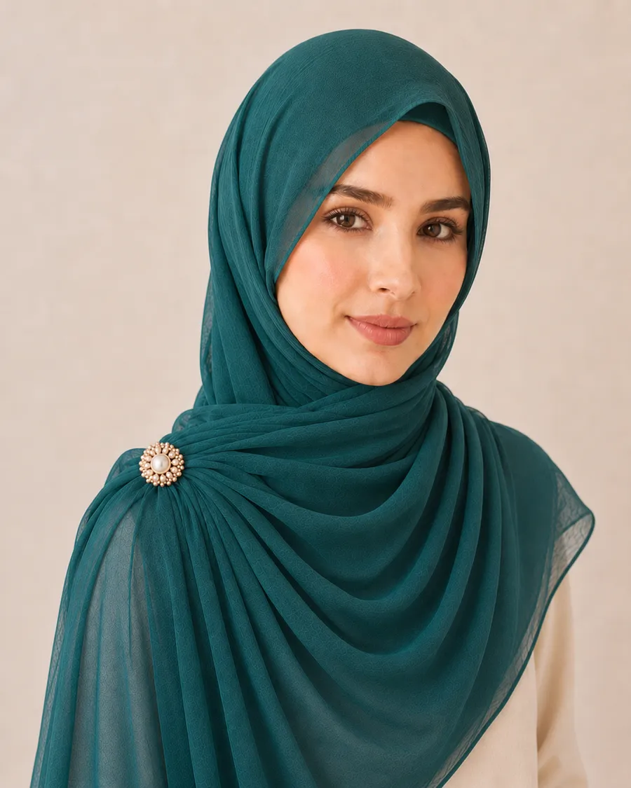 Teal Chiffon Hijab
