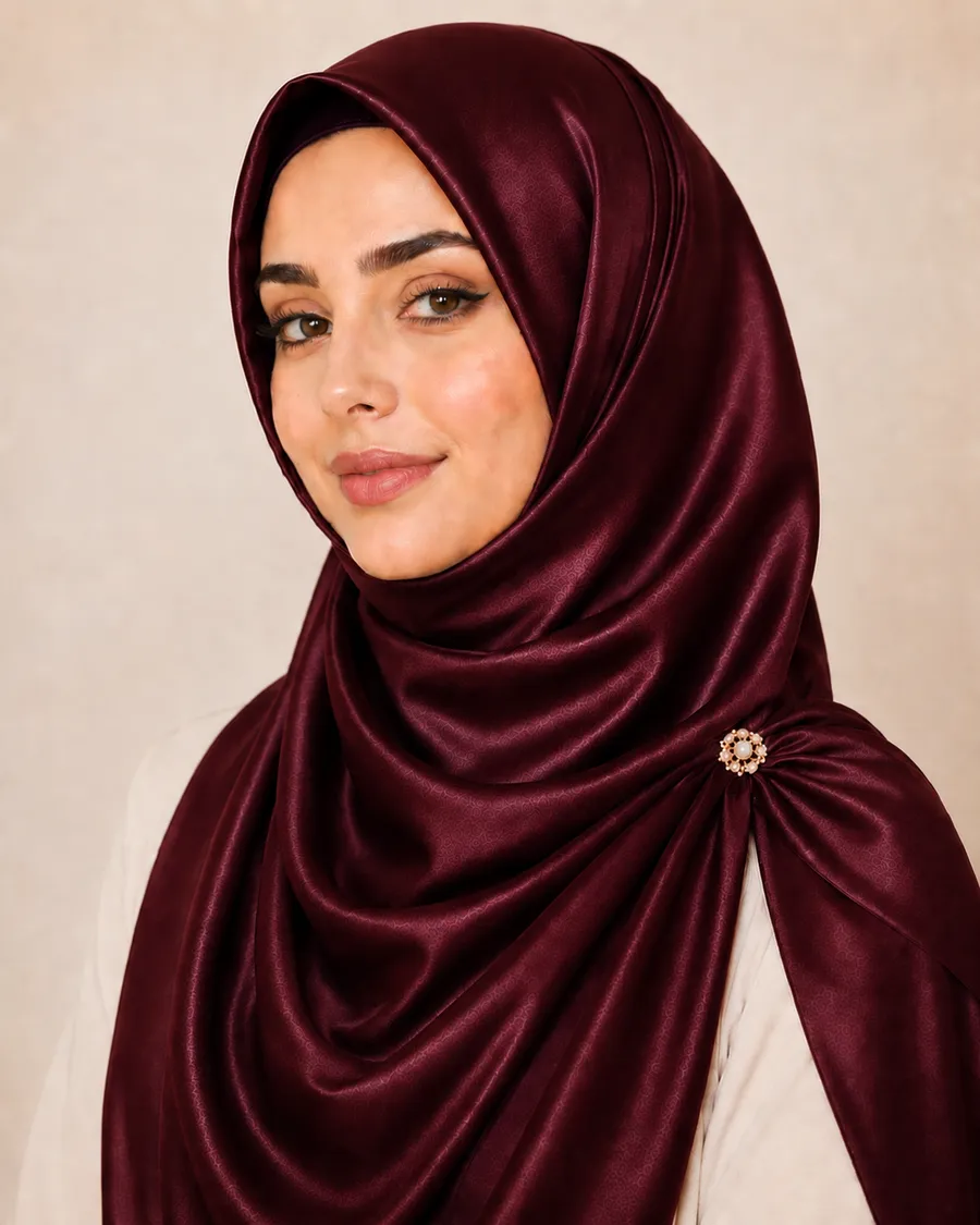 Burgundy Silk Hijab