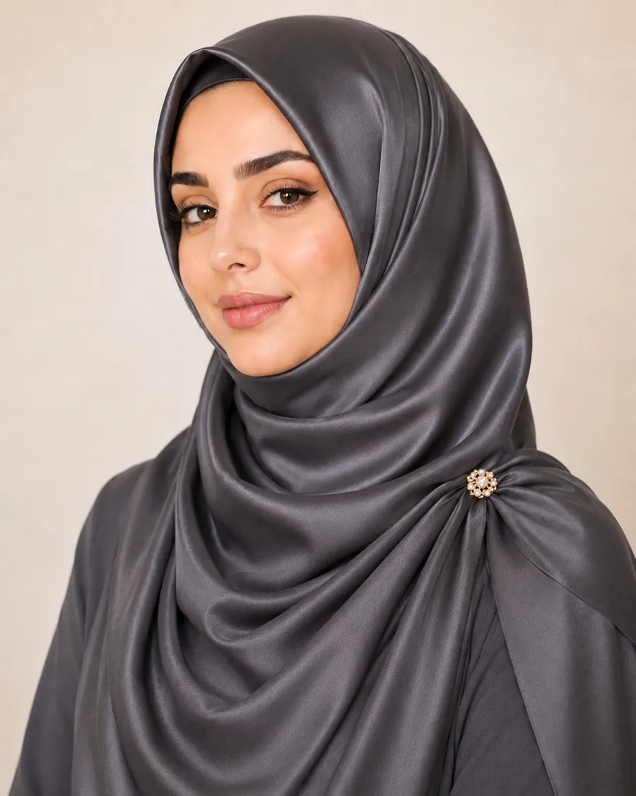 Charcoal Silk Hijab