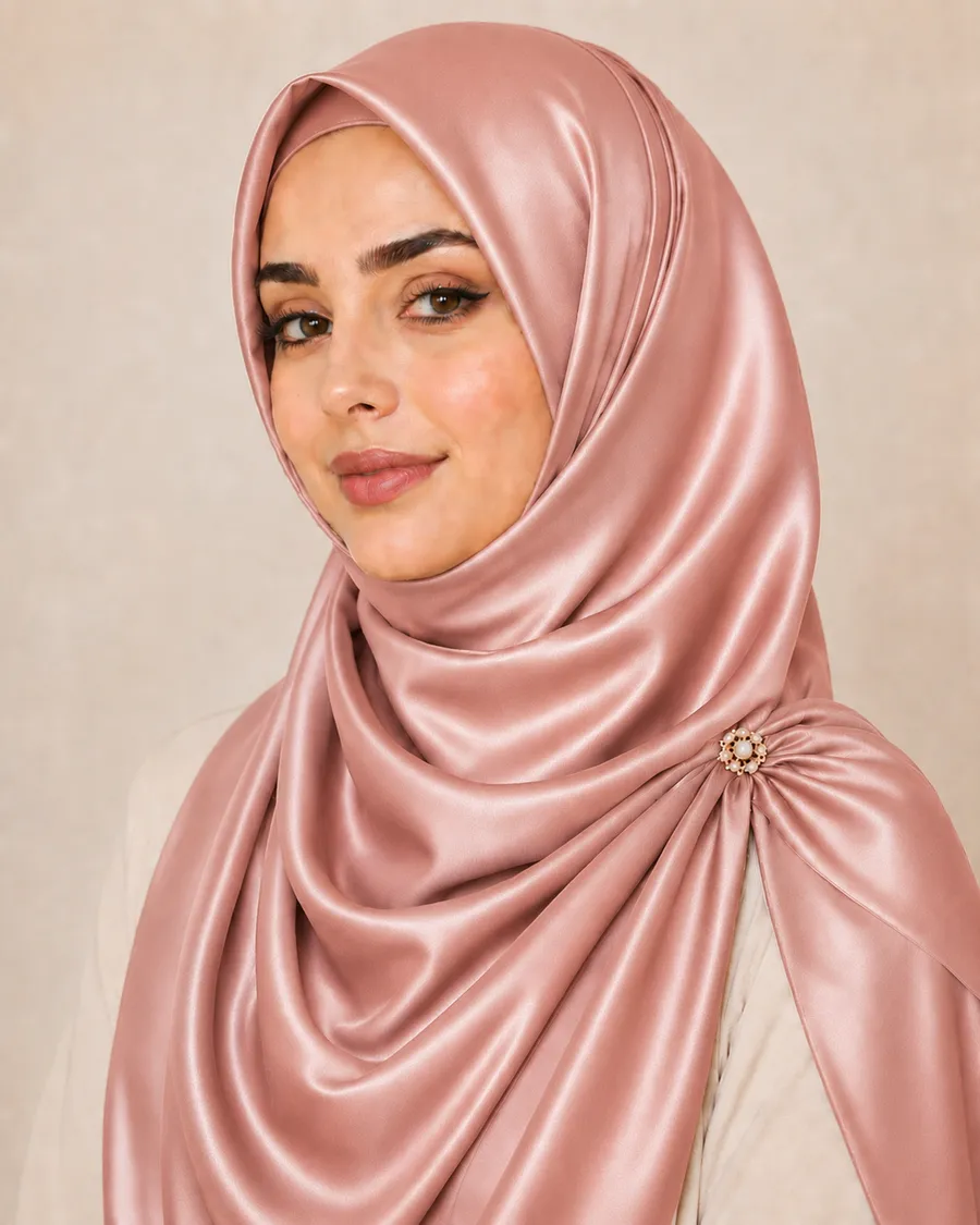 Dusty Rose Silk Hijab