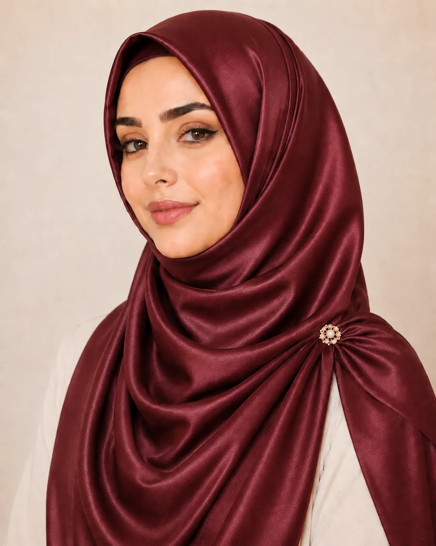 Maroon Silk Hijab