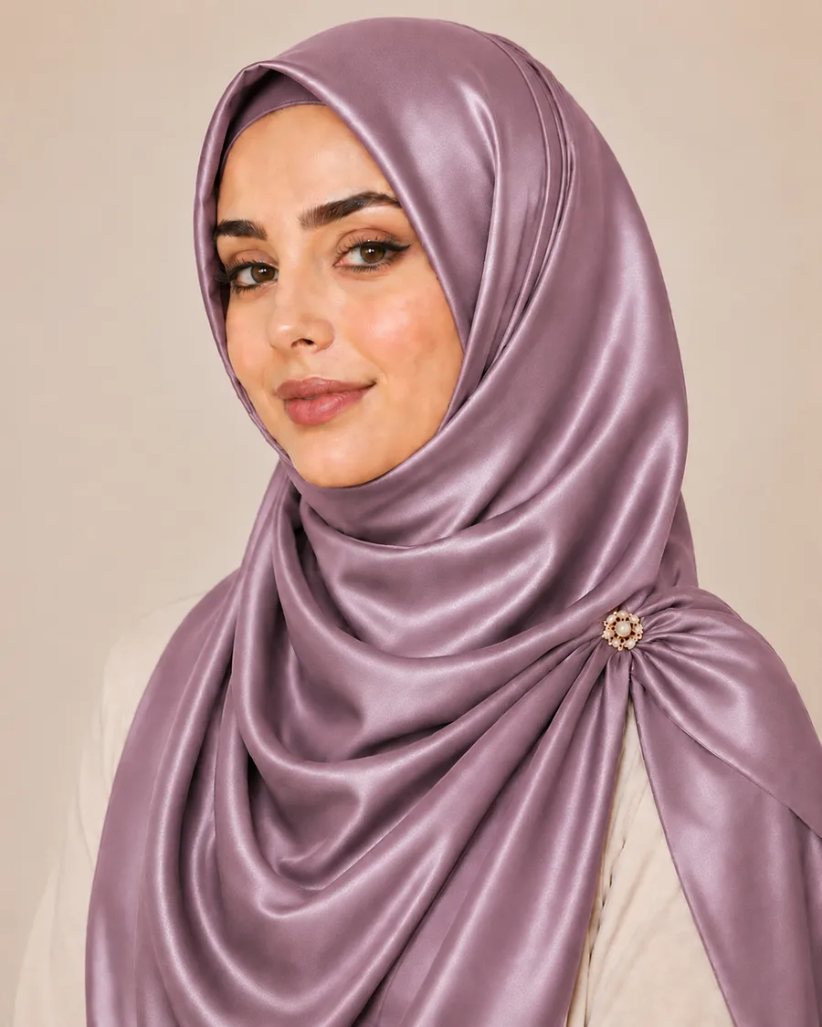 Mauve Silk Hijab