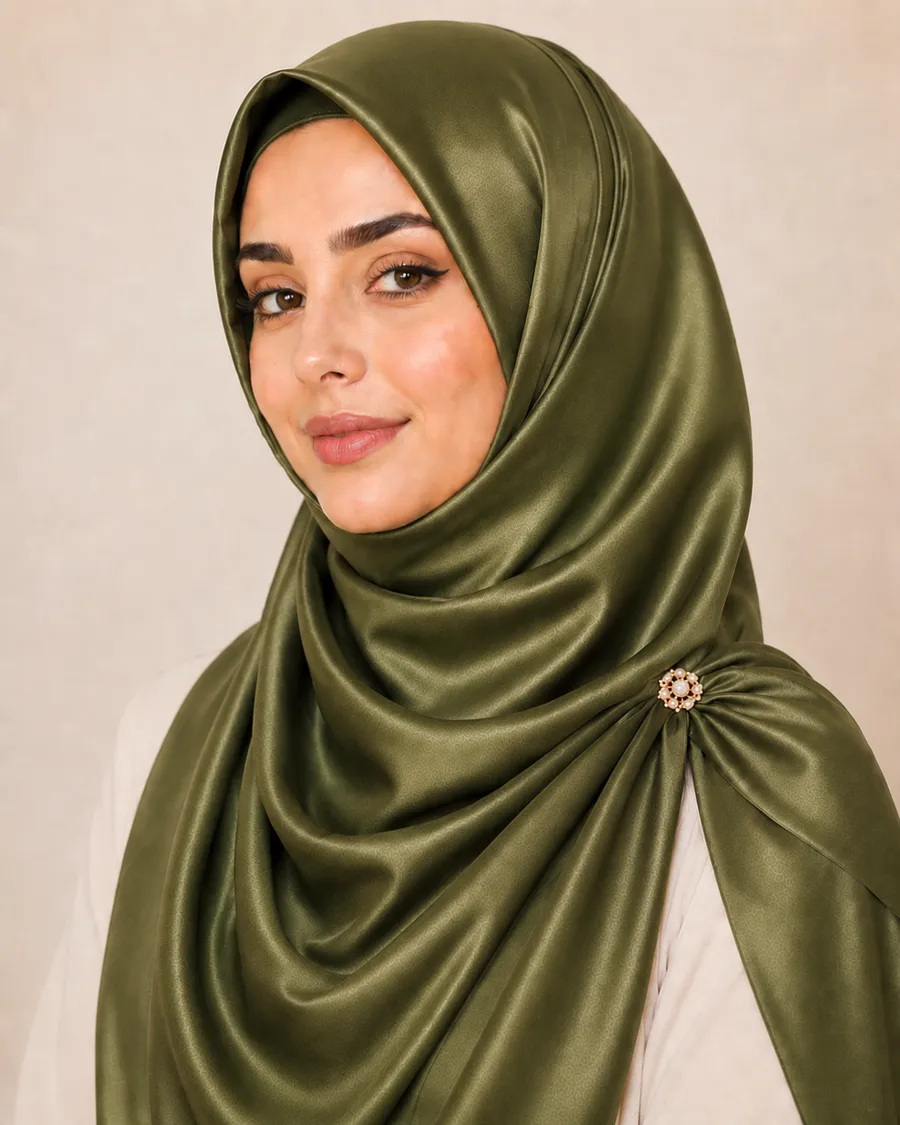 Olive Silk Hijab