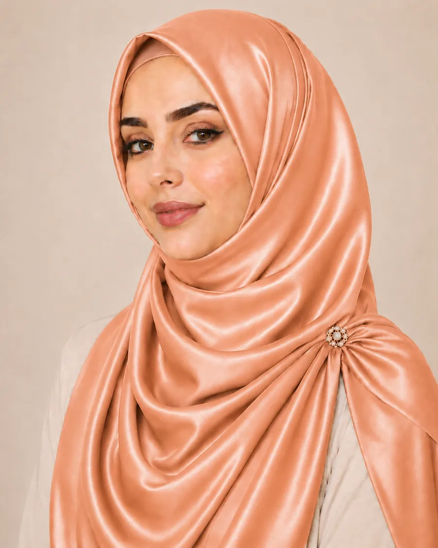 Peach Silk Hijab