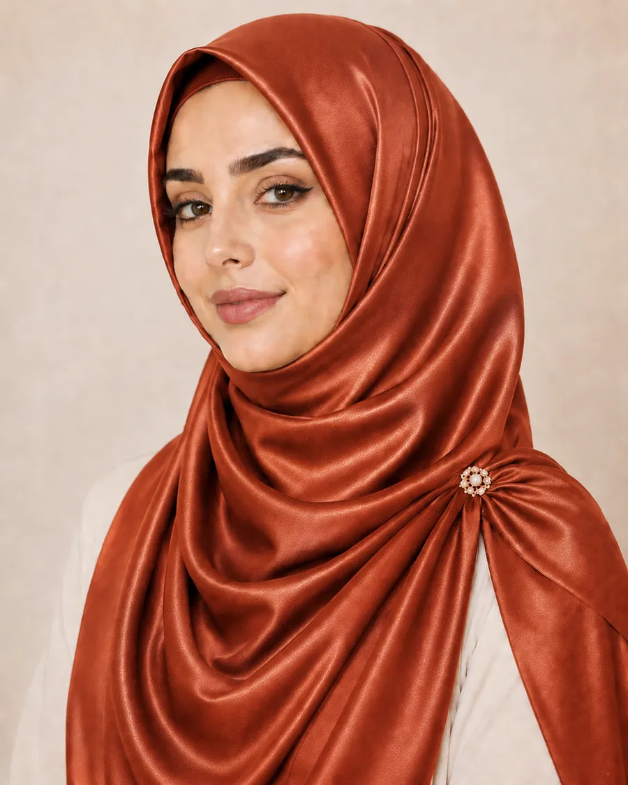 Rust Silk Hijab