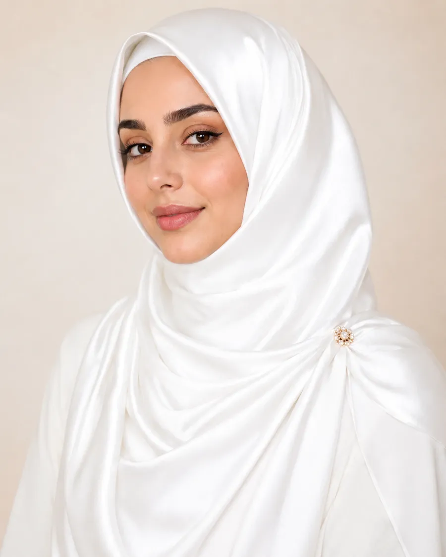 White Silk Hijab